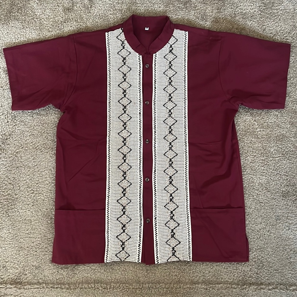 Burgandy Button Up